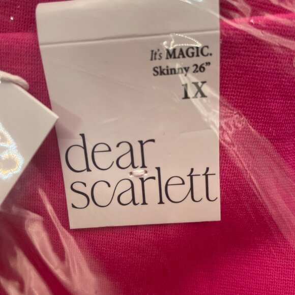 NEW! Dear Scarlett Magic Hot Pink SIZE 1X PLUS 26" Skinny Pants - NEW IN PACKAGE - Picture 3 of 6